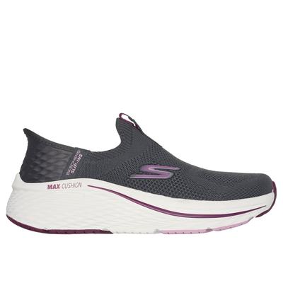 Skechers Women's Slip-ins: Max Cushioning Elite 2.0 Sneaker | Size 9.0 | Charcoal/Burgundy | Textile/Synthetic | Vegan | Machine Washable