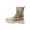 Stiefelette DOGO "Gisele Schnürstiefel Boots The Wise Owl Damen Stiefeletten", Damen, Gr. 38, Normalschaft, bunt (natur), Lederimitat, Schuhe Schnürboots Winterboots, Handgefertigt