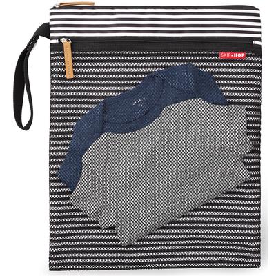 Skip Hop Grab & Go Wet/Dry Bag- Black/White Stripe