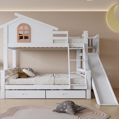 30687789WAA) Etagenbett mit Fensterfunktion und vierstufiger Kipptreppe, Kinder- und Mutterbett mit Image