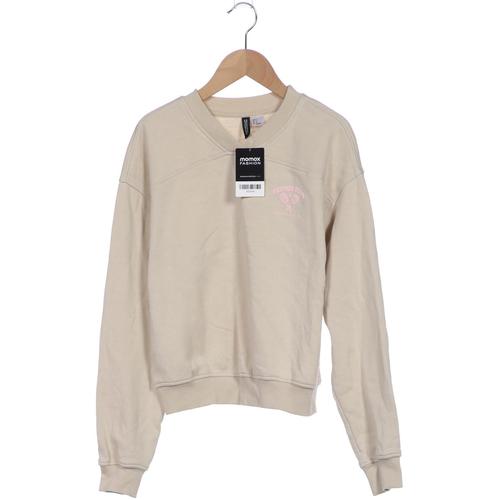 H&M Damen Sweatshirt, Gr. 36, beige, Baumwolle, Synthetik