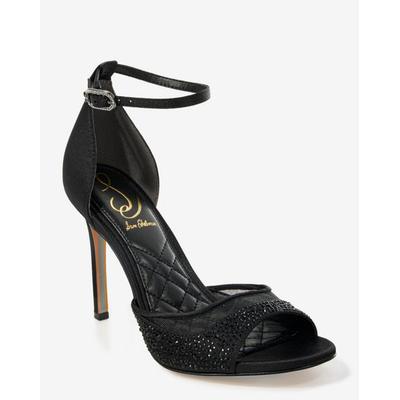 Sam Edelman - Black - Crystal Embellished Mesh Ankle Strap Heel - 7.5