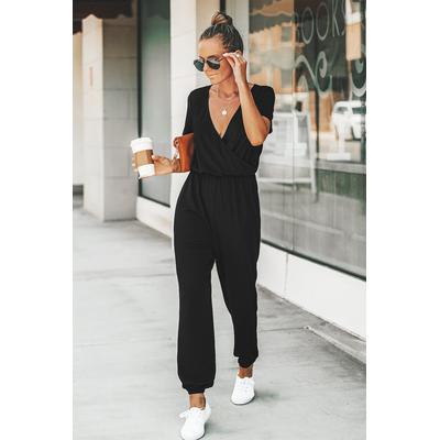 Danica V-neck Maxi Short Sleeve Jumpsuit
