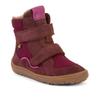 Barfußschuh FRODDO "BAREFOOT TEX WINTER", Kinder, Gr. 24, lila (beerenfarben), Veloursleder, Textil, Basic, Schuhe, Klettschuh, Winterstiefel mit TEX-Membrane