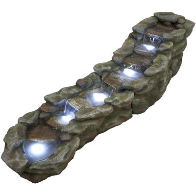 ACQUAARTE Gartenbrunnen "Wasserspiel BREMBO", transparent (natürlich), Wasserspiele, Komplettset mit LED-Beleuchtung, Pumpe und Anschlussmaterial
