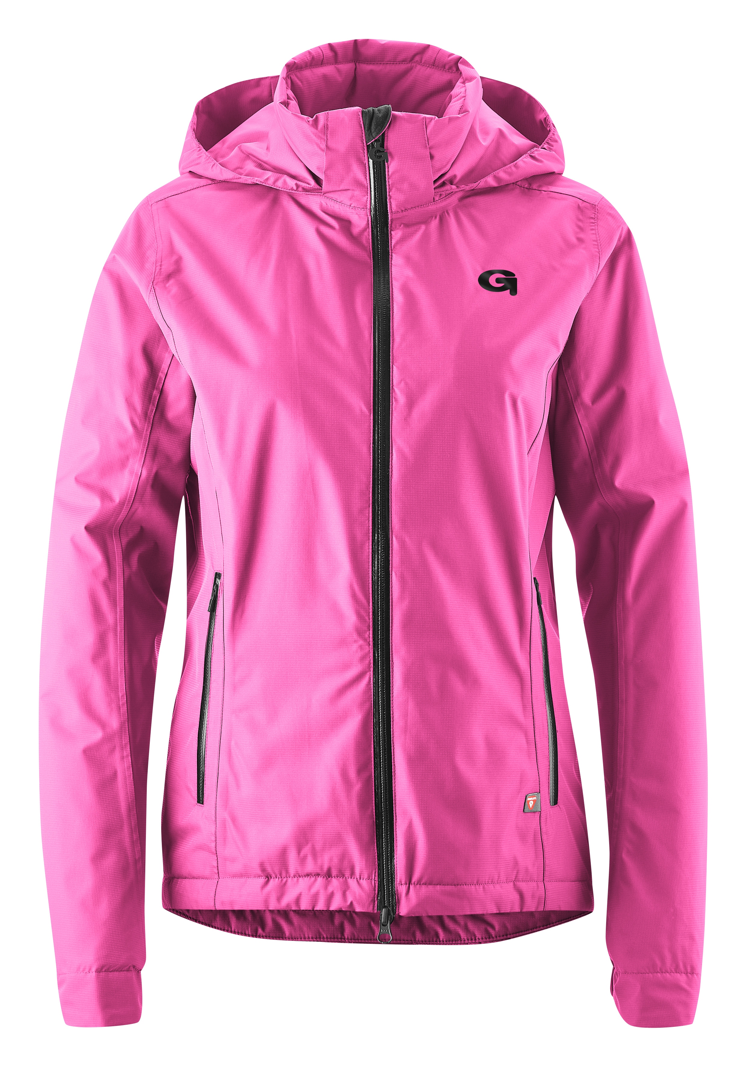 Fahrradjacke GONSO "Save Jacket Therm W", Damen, Gr. 46, pink (neonpink), 100% Polyester, Jacken, Damen Regenjacke wind- und wasserdicht, Radjacke mit Kapuze Image