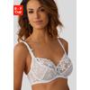 Bügel-BH LASCANA, Damen, Gr. 80, Cup D, weiß, Spitze, Obermaterial: 60% Polyamid, 20% Elasthan, 20% Polyester, sexy, BHs, mit transparenter Stickerei-Spitze, Dessous