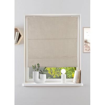 Rollo MY HOME "RIOLA" Gr. 3, beige (natur), B:60cm H:130cm, Polyester, Rollos, Faltrollo in trendiger Leinenoptik NEUHEIT Image