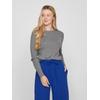 Rundhalspullover VILA "VICOMFY O-NECK L/S KNIT TOP/SU - NOOS", Damen, Gr. XXL (44), grau (medium grau melange), Rippstrick, Obermaterial: 51% Viskose, 27% Polyester, 22% Polyamid, meliert, casual, normal, Rundhals, Langarm Rippstrickbündchen, Pullover