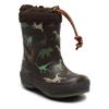 Gummistiefel BISGAARD "thermo", Kinder, Gr. 34, braun (dunkelbraun, dino), Naturkautschuk, gemustert, modisch, Schuhe, Regenstiefel, Matsch Schuh, Thermostiefel mit wärmender Lammwolle