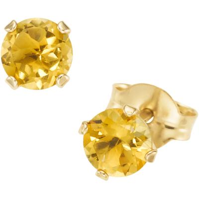 Paar Ohrstecker FIRETTI "Schmuck Geschenk Gold 375 Ohrschmuck Ohrringe Edelstein Krappenfassung", bunt (gelbgoldfarben, 