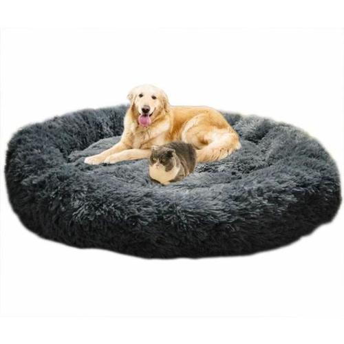 Waschbares, extra großes, rundes, weiches Katzen- und Hundebett mit Kissen, Deluxe-Haustierkorb,