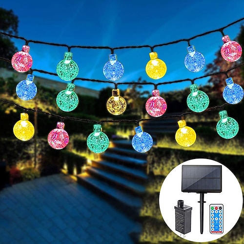 LED Globus Solar Lichterkette 10M/20M/30M/50M wasserdichte Acryllichter mit Fernbedienung Plug-in für Feiertag Party und Gartendekoration EU/US Stecker Image