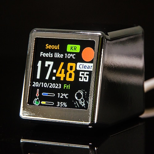 intelligente tragbare Uhr WLAN-Wetterstation Anzeige von Wetter, Temperatur, Luftfeuchtigkeit, Uhrzeit, Desktop-Dekorationen Image