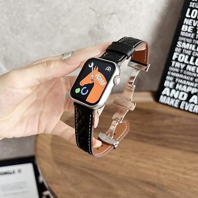 Lederband Kompatibel mit Apple Watch Armband 38mm 40mm 41mm 42mm 44mm 45mm 49mm Verstellbar Leder Ersatzarmband für iwatch Ultra 2 Series 9 8 7 SE 6 5 4 3 2 1