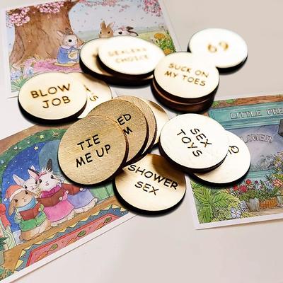 20pcs Funny Tokens Sex Date Night Activity Tokens Funny Wooden Couple Date Night Activity Tokens Romantic Funny Sex Tokens Gift Valentines Ideas Gifts for Couples