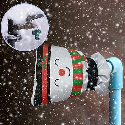 Outdoor Winter Snowman Tap Anti-freeze Protection Cover Anti-icing Insulated Water Pipe Protector Christmas Protective Cover