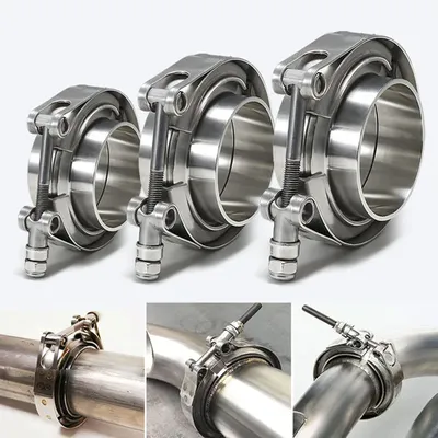 304 Stainless Steel 1.5~6 Inch 51 63 76 mm Quick Release V Band Clamp Turbo Exhaust Pipe Male Female