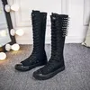 Tenis Botas Mujer Neue Persönlichkeit Frauen Leinwand Boot Niet Schuh Punk High-top Plattform Boot