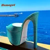 Blaue Strass Stiletto Heels Hausschuhe spitze Zehen dünne hochhackige elegante Party Schuhe neue Luxus Panto letten plus Größe 44 sexy