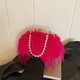 Luxus Kunst pelz Abend tasche für Frauen neue Winter flauschige Plüsch Schulter Umhängetasche Lady Designer Shell Handtasche Clutch Tasche