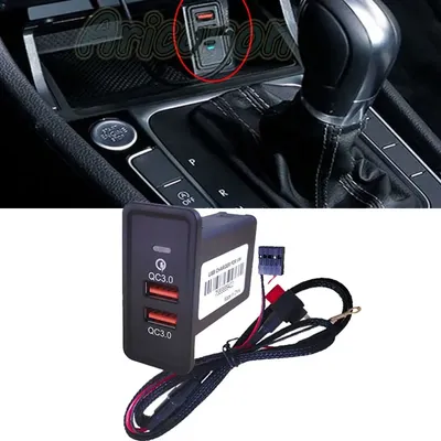 Auto Schnell Ladegerät QC 3,0 Dual USB Interface Steckdose Adapter Für Seat Leon Ibiza für VW Golf Passat Jetta Passat beetle Sharan Image