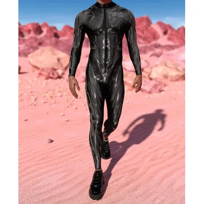 Cyber 3D-gedrucktes Cosplay-Kostüm für Herren, Frontreißverschluss, mehrfarbig, Zentai-Body, Image
