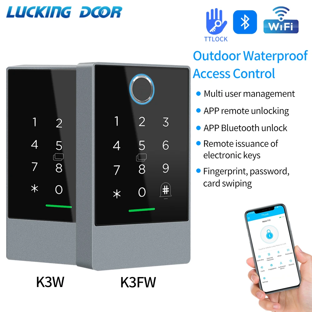 Ttlock wifi Zugangs kontrolle Tastatur wasserdichte Tür Smart Lock App Alexa Finger abdruck Code RFID-Kartens chloss Aluminium elektronisches Schloss Image