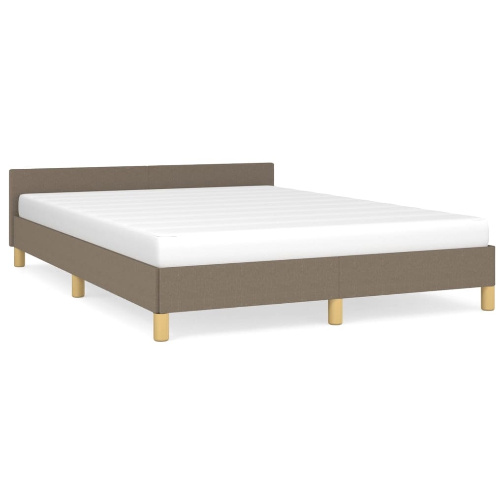 vidaXL Bettgestell ohne Matratze Taupe 140x190 cm Stoff Image
