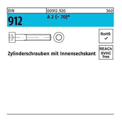 Zylinderschraube DIN 912 m.Innensechskant M 24 x 40 A 2 (- 70)