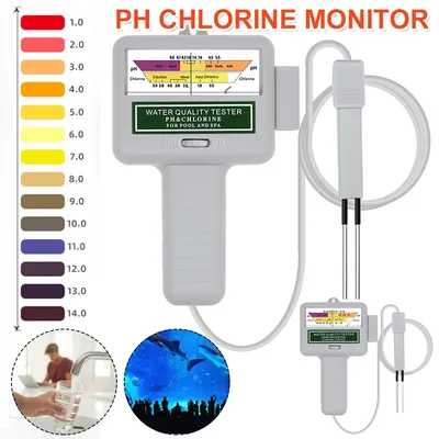 2/1PCS 2 In 1 Water Quality Tester Portable Water Monitor PH Chlorine Measuring Analyzer Water