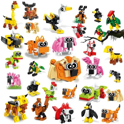 HOGOKIDS Party Favors- 20 Pack Animals Building Block Easter Gift Goodie Bags Stocking Stuffer