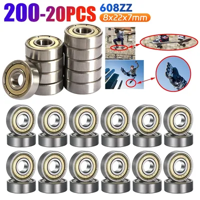 20-100pcs 608ZZ Ball Bearings Replacement Carbon Steel ABEC-7 Bearings for Skateboard Deep Groove