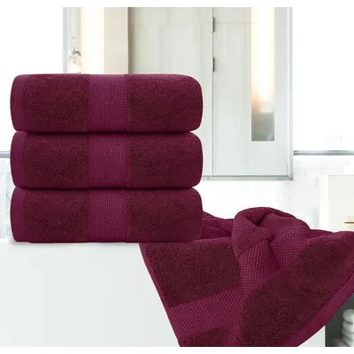 27x54 inch Bath Towels Set of 4 Wine Red Ultra Soft 700 GSM Cotton Large Quick Dry Luxury Highly