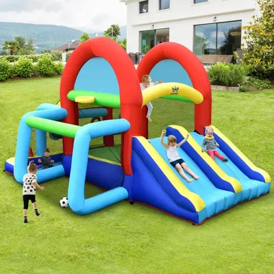 Inflatable Jumping Castle Bounce House ideswithout Blower with Dual Sl