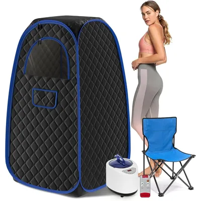 Folding steam sauna, portable sauna for the family, sauna tent sauna box with 2.6 litre steamer,