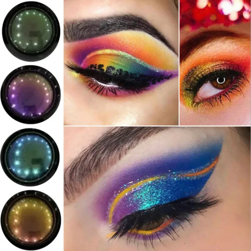 Chamäleon-Lidschatten, glitzernd, glänzender Film, der schnell trocknende Augen bildet, Make-up, Farbwechsel, hochpigmentiertes Auge, Party-Kosmetik-Werkzeug Image