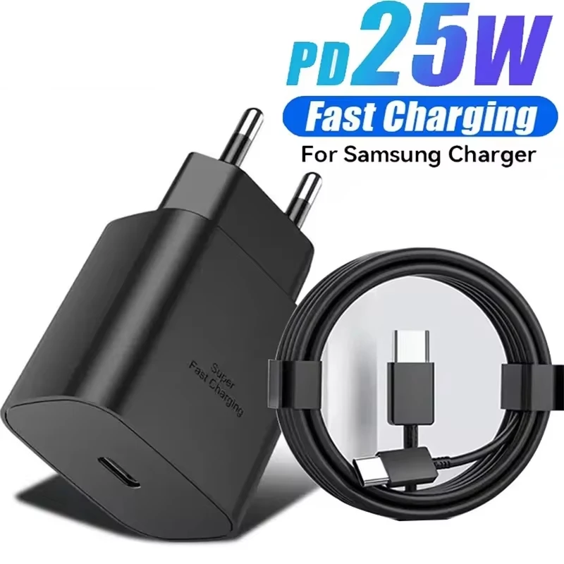 Für samsung usb c ladegerät 25w supers chn elles ladegerät eu us adapter für galaxy s23 s22 s21 plus fe a54 m54 z falten 5 4 Image