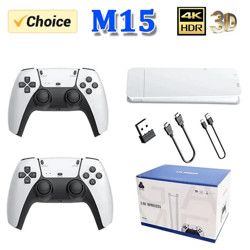 M15 Game Stick Mini-TV-Handheld-Spiele konsole Wireless Gamepads Videospiel 64g 20000 Retro-Spiel HD-Ausgang Zwei-Spieler für ps1 usw.