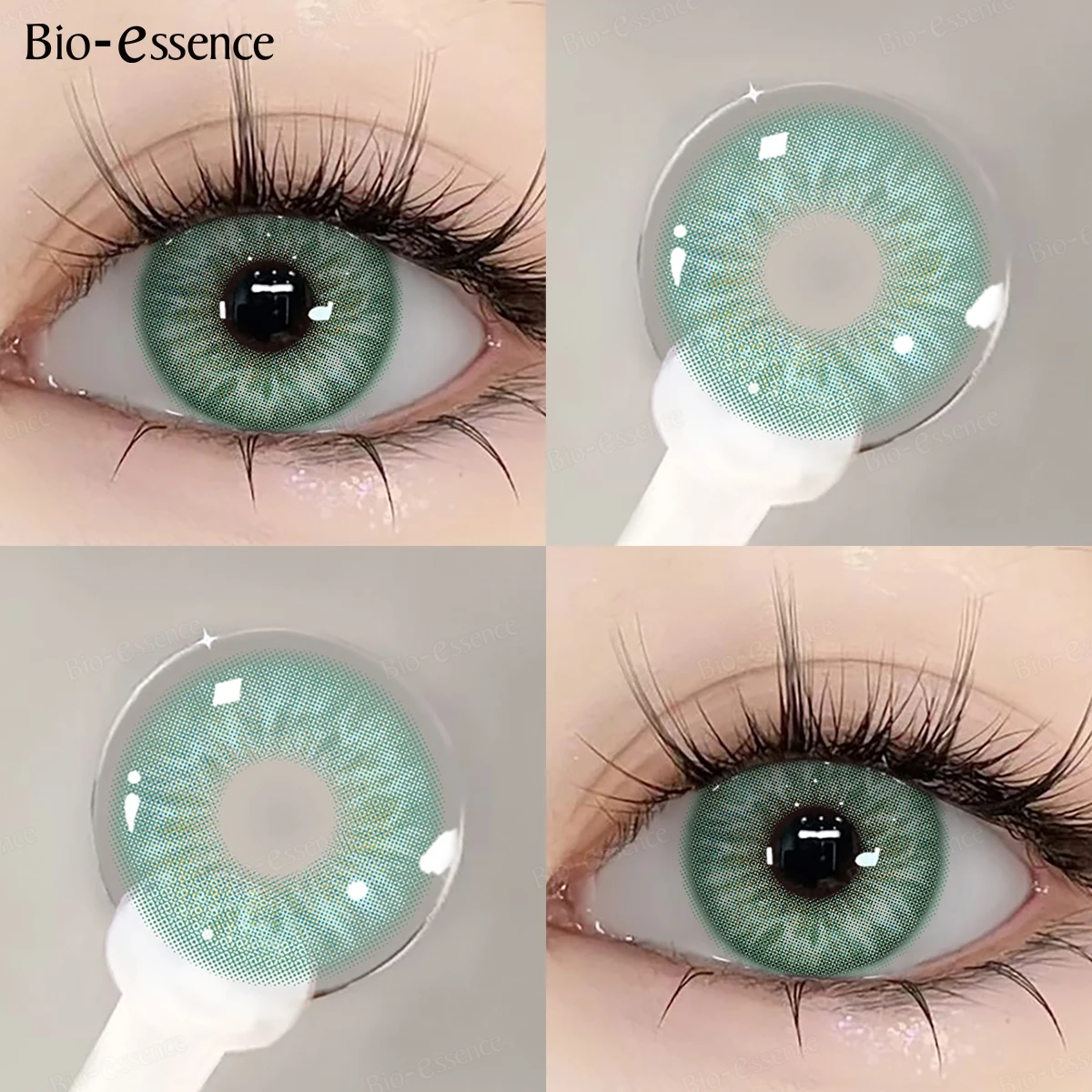 Bio-essense farbige Kontaktlinsen für Augen, modische farbige Kontaktlinsen mit blauen Augen, koreanische Kontaktlinsen, jährliche grüne Schüler Image