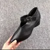 2024 neue Sommer mode spitze Damenschuhe Lederschuhe Komfort Frauen quadratischen Absatz Leder große Freizeit schuhe Zapatos