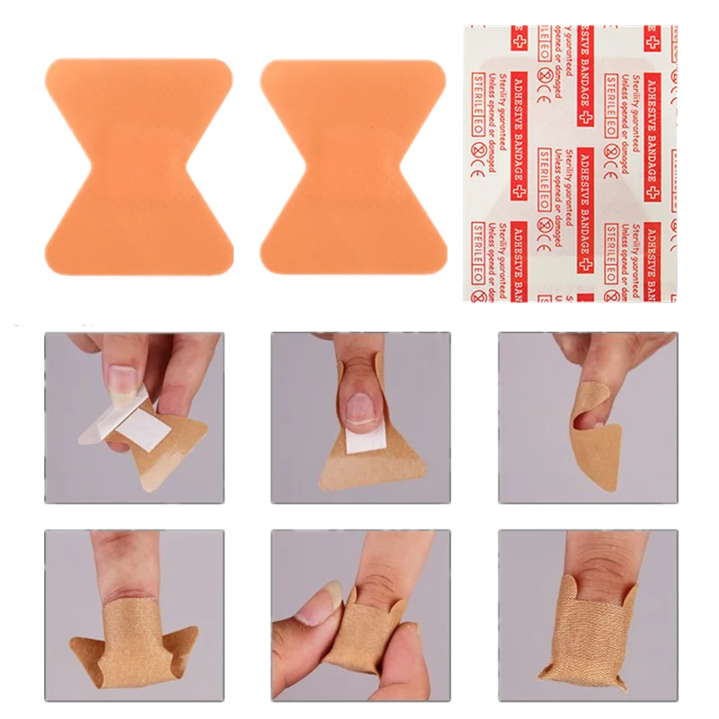 10 teile/satz PE Material Finger Band Aid Wunde Dressing Patch Erste Hilfe Gips Atmungs Klebstoff Bandagen Medizinische Streifen 45*51mm Image