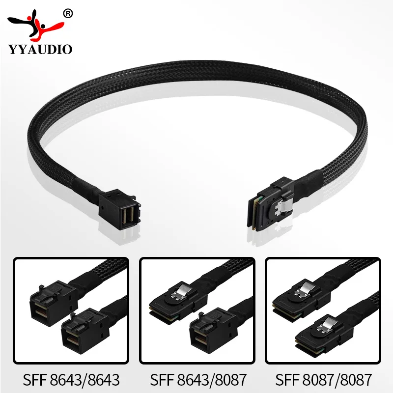 Mini-SAS-HD-Datenkabel, eingebetteter Server, Festplatte, Raid-Kabel, Mini-SAS 8643 auf SFF 8087, 50 cm, 100 cm, 200 cm Image