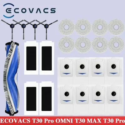 ECOVACS T30 PRO OMNI / T30S PRO / YEEDI M12 Pro+ Roboter-Staubsauger Ersatzteile Staubbeutel Hauptseitenbürste Filter Mopp-Zubehör Image
