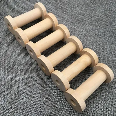 Diy Werkzeug Zubehör 3,2*7 cm Größe Holz Thema Spool Glatte Holz Gewinde Spule