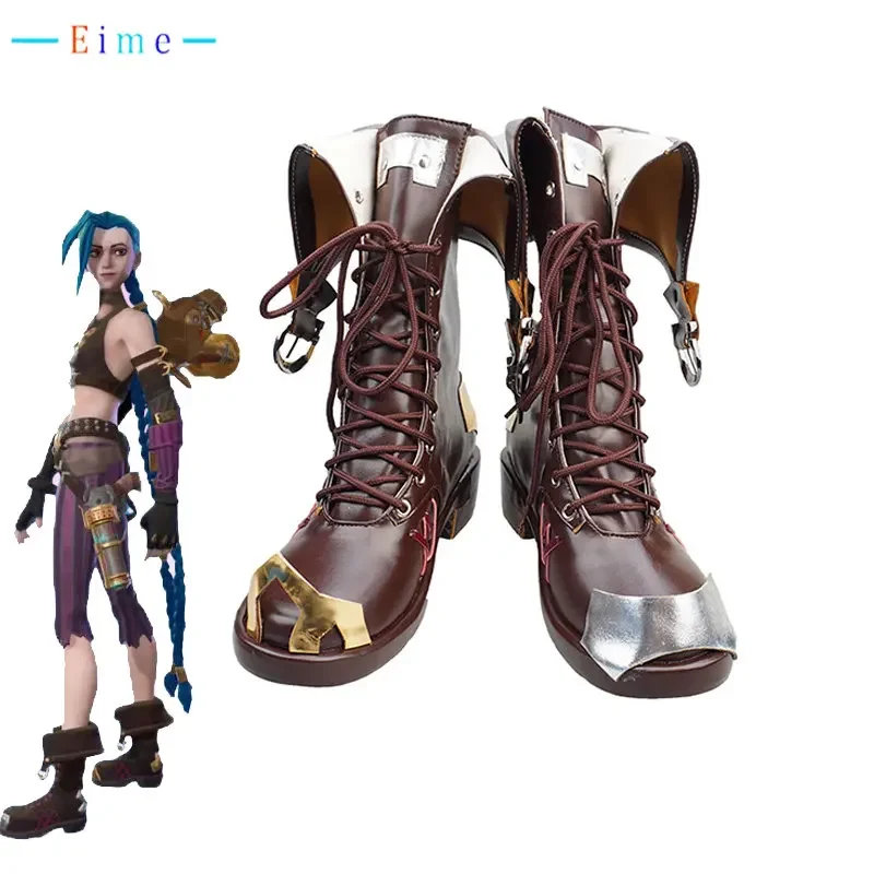 Jinx Cosplay Schuhe Spiel LOL Jinx Arcane Schuhe PU Leder Schuhe Halloween Karneval Stiefel Cosplay Requisiten Nach Maß