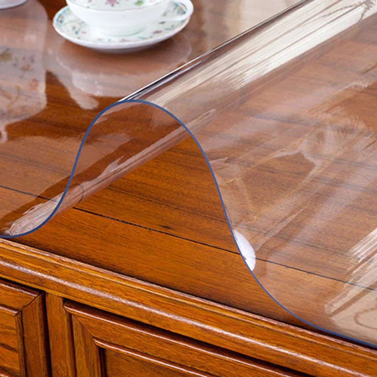 Klarer Tischs chutz Kunststoff Tischdecken schutz, Schreibtischs chutz matte, Schreibtisch polster wasserdichter PVC-Tischs chutz Image