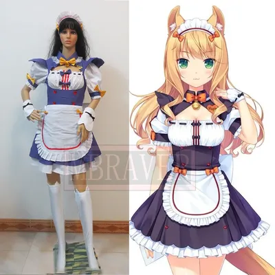 Nekopara Chocola Vanille Azuki Coconut Ahorn Zimt Shigure Minaduki maid Cosplay Kostüm