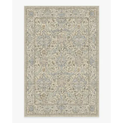 Turkish Vintage Beige FLORAL Area Rug William Morris Natural Stone Tufted Rug Farmhouse Decor Living Room Bedroom Decorative Rug