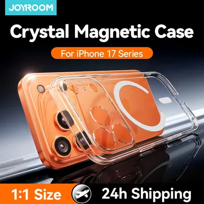 Joyroom Magnetic Case For iPhone 17 16 ProMax Slim Thin Phone Case Transparent Cover For iPhone 16 Wireless Charger Magnet Cover